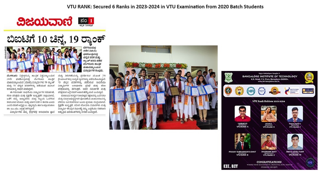 Six VTU Ranks in 2024 Examinations
